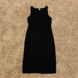 Old Navy || V Neck Little Black Midi Dress Size Small